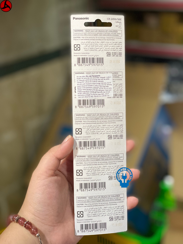 VỈ 5 Viên Pin CR2450 3V Panasonic Hàng Chính Hãng - Hình ảnh 3