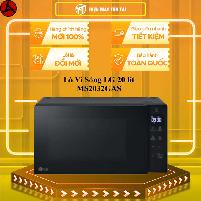 Lò Vi Sóng LG NeoChef màu Đen MS2032GAS, 20 lít , công suất 700W - Hàng chính hãng