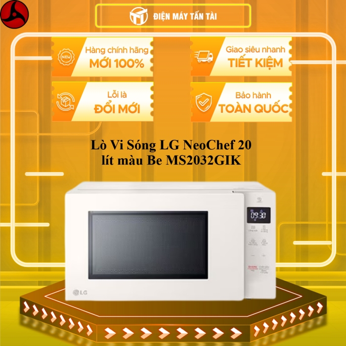 Lò Vi Sóng LG NeoChef 20l màu Be MS2032GIK, Công suất 700W - Hàng chính hãng