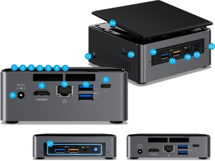 Máy tính văn phòng mini Intel NUC7I3BNHXF - Hàng Chính Hãng - Hình ảnh 3