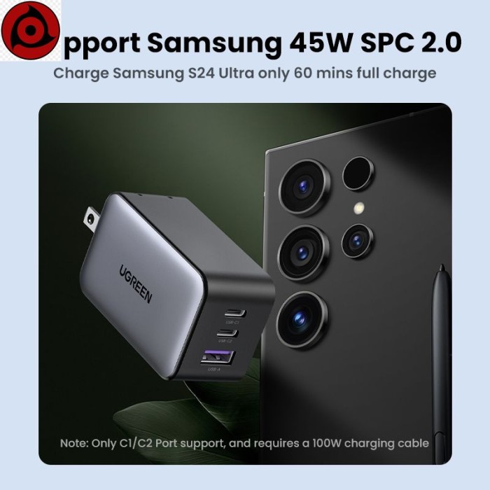 Bộ sạc USB C UGREEN 65W, Khối sạc nhanh Nexode 3 cổng GaN, Bộ sạc gấp gọn nhỏ gọn cho MacBook Pro/Air,, iPhone 16/15/ - Hình ảnh 3