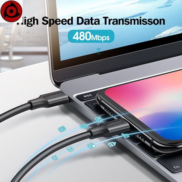 Cáp dữ liệu sạc nhanh USB C sang Type-C 60W của UGREEN - Hình ảnh 3
