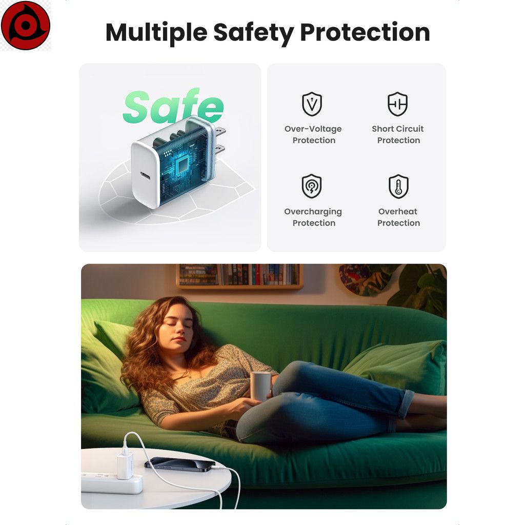 UGREEN PD 20W, Bộ sạc USB C, Bộ sạc nhanh, Bộ sạc tường USB-C, Bộ Chuyển Đổi nguồn, Tương thích với iPhone 16 Pro Max - Hình ảnh 5