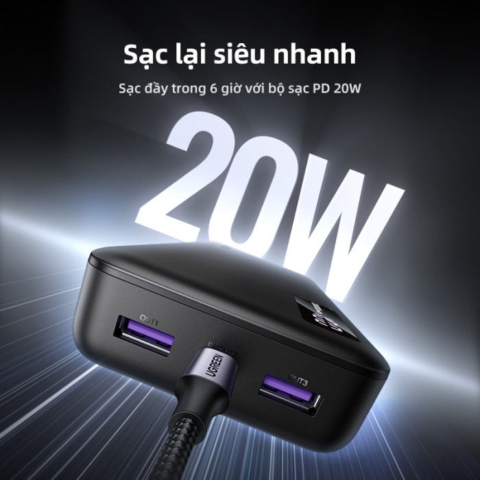 Pin dự phòng UGREEN 20000mAh/10000mAh PD20W Sạc nhanh cho điện thoại Android|Bảo hành 18 tháng - Hình ảnh 5