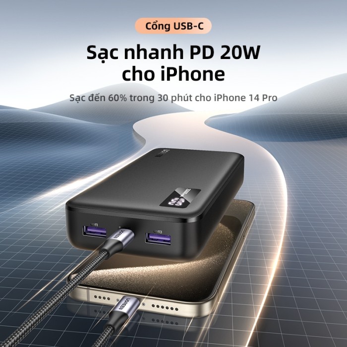 Pin dự phòng UGREEN 20000mAh/10000mAh PD20W Sạc nhanh cho điện thoại Android|Bảo hành 18 tháng - Hình ảnh 2
