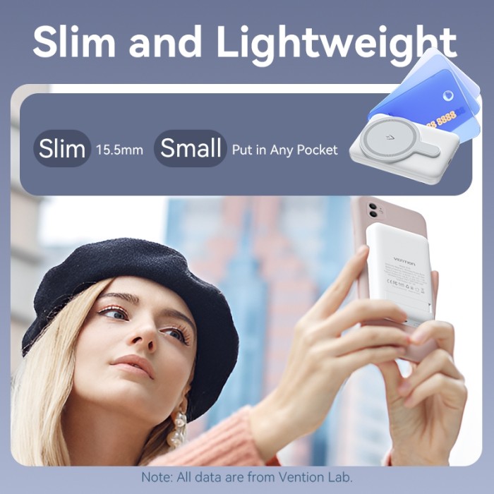 Vention Không Dây 10000mAh 22.5w nam châm Sạc dự phòng 5000mAh Power Bank Mini cao cấp sạc dự phòng có magsafe cho Iphone 16 - Hình ảnh 4