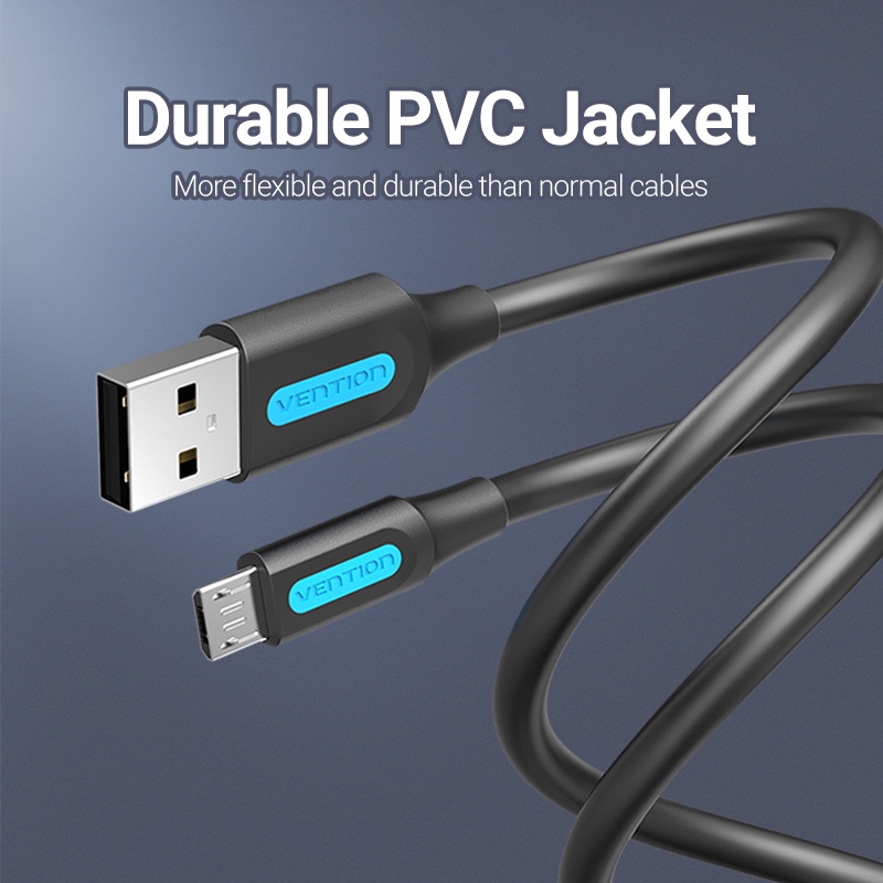 Cáp Micro USB 2A Sạc Nhanh Vention Truyền Dữ Liệu Micro-USB Dài Cho Máy Tính Bảng/Điện Thoại Android - Hình ảnh 7