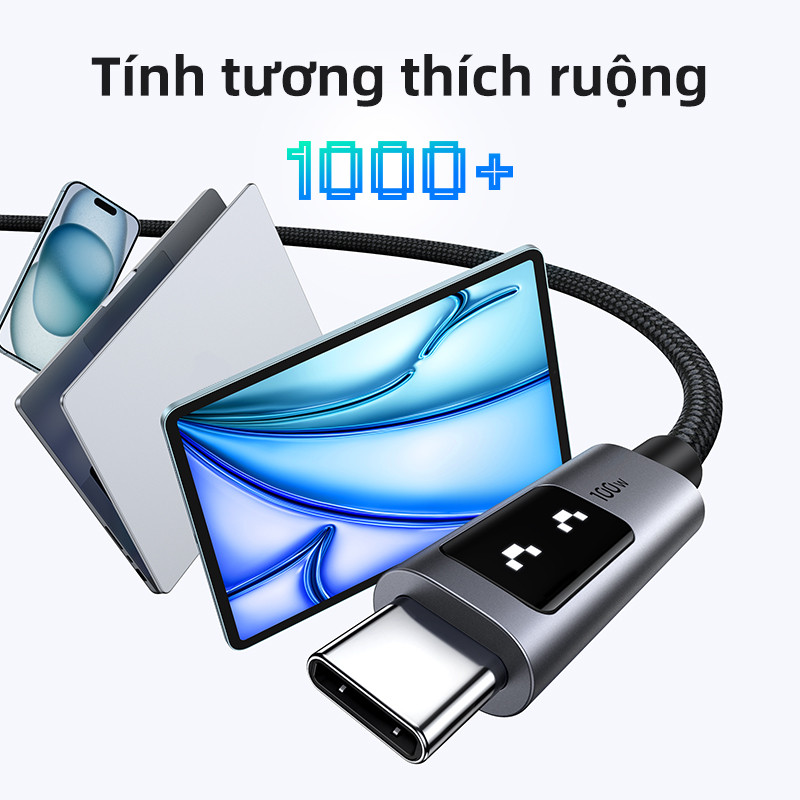 Cáp sạc nhanh UGREEN Uno 100W Type C E-Marker cho iPhone 16 Pro Max cho iPhone 15 Series Samsung S25 Ultra - Hình ảnh 4