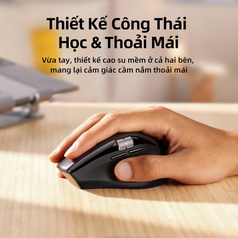 UGREEN,Chuột Bluetooth Không Dây, 2.4G, Công Nghệ 5.4, Thiết Kế Công Thái Học, 5000DPI, 1000 Hàng Cuộn Tốc Độ Cao - Hình ảnh 7