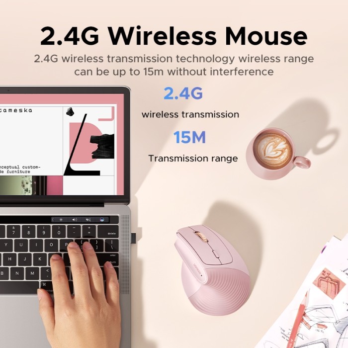 Ugreen Dọc 4000DPI 2.4G Chuột Nhấp chuột im lặng không dây tiện dụng 4 tốc độ có thể điều chỉnh 10M truyền ổn định - Hình ảnh 6