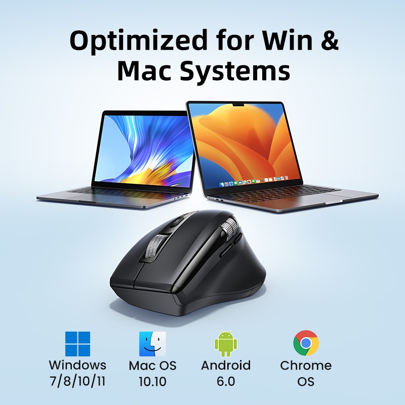 UGREEN,Chuột Bluetooth Không Dây, 2.4G, Công Nghệ 5.4, Thiết Kế Công Thái Học, 5000DPI, 1000 Hàng Cuộn Tốc Độ Cao - Hình ảnh 9