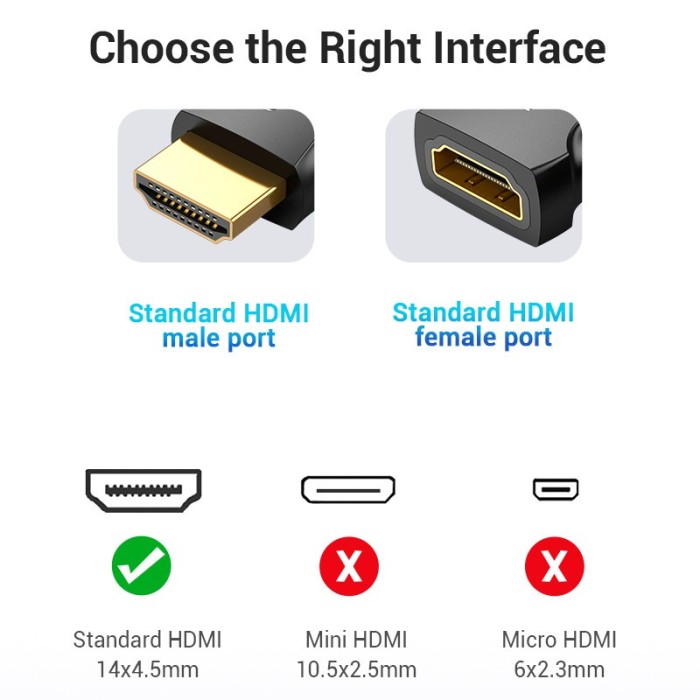 Bộ chuyển đổi HDMI Vention Đầu cắm chuyển đổi 4K 60hz góc 90° cổng đầu cắm sang ổ cắm HDMI cho tivi máy tính xách tay - Hình ảnh 6