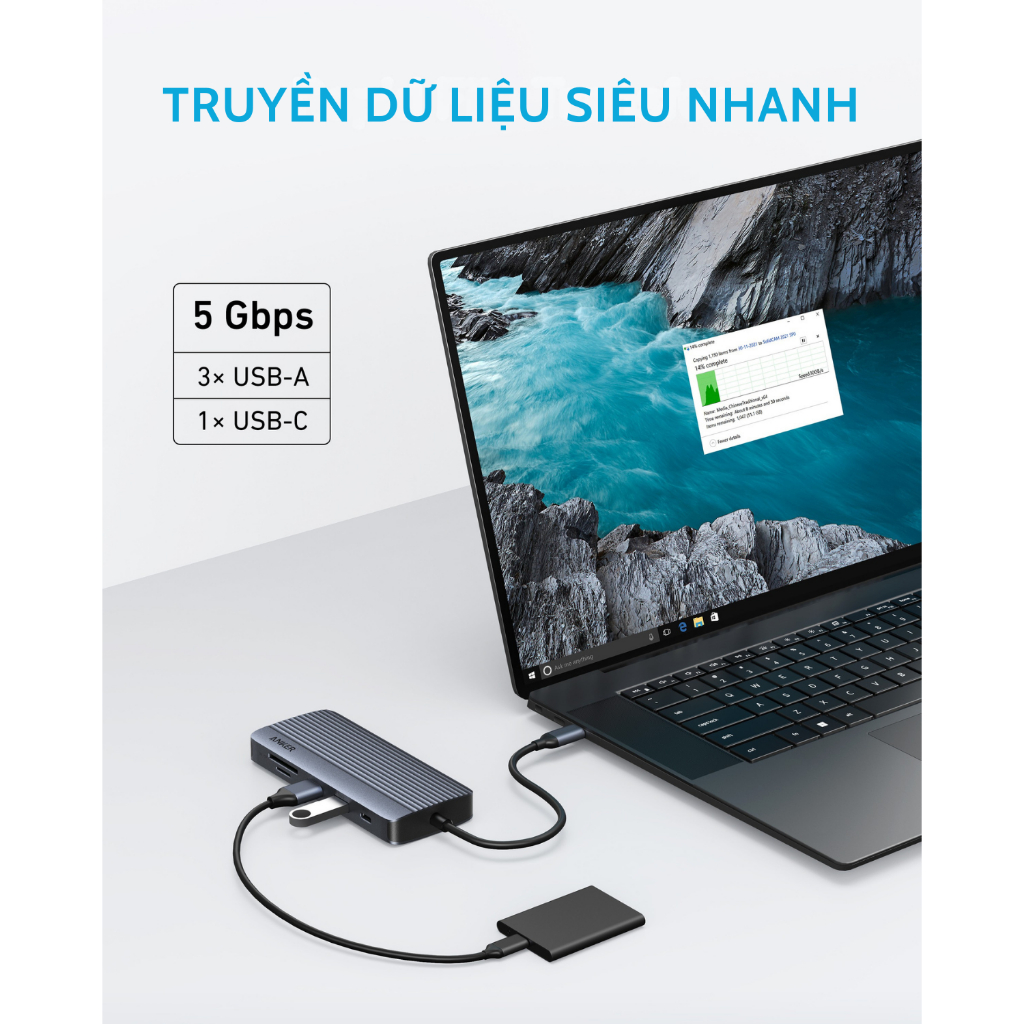 Hub chuyển đổi ANKER USB C 10-in-1- Màn hình kép 4K HDMI - A83C2 - Hình ảnh 3
