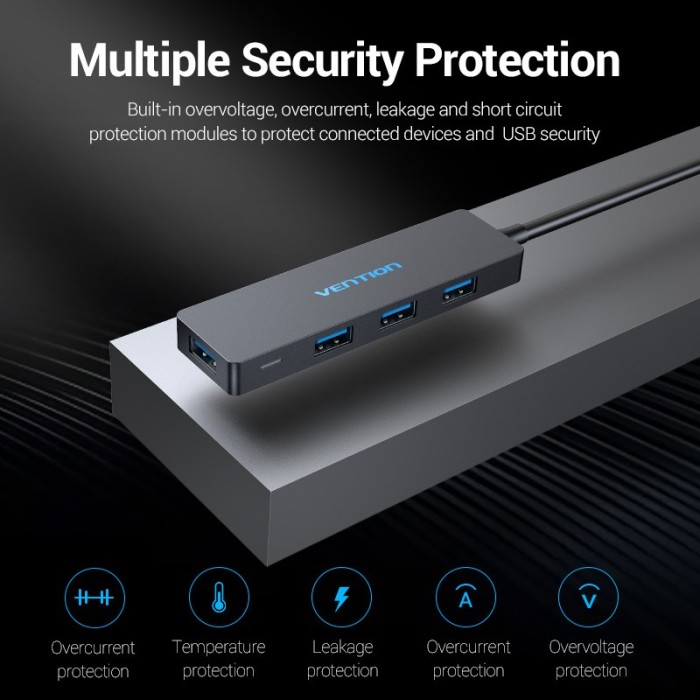 Bộ Chia USB Vention USB 3,0 Hub 4 Cổng Tốc Độ Cao 5Gbps Bộ Chia USB Di Động HUB USB Máy In Máy In Tương Thích Với Laptop PS4 - Hình ảnh 7