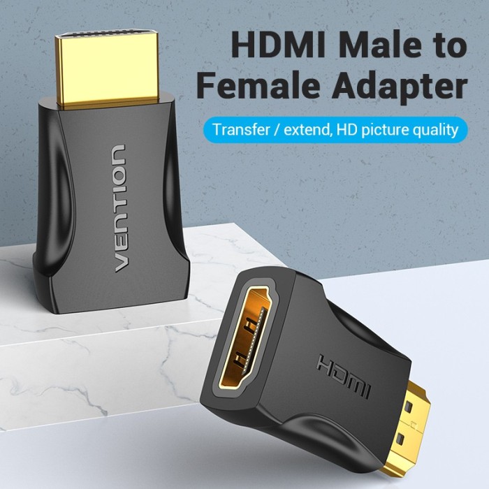 Bộ chuyển đổi HDMI Vention Đầu cắm chuyển đổi 4K 60hz góc 90° cổng đầu cắm sang ổ cắm HDMI cho tivi máy tính xách tay - Hình ảnh 2