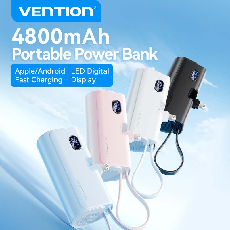Màn hình LED Vention 4800mAh Ngân hàng điện Loại Lightning có thể gập lại 22,5W cho Ip 16 điện thoại / đồng hồ / tai nghe