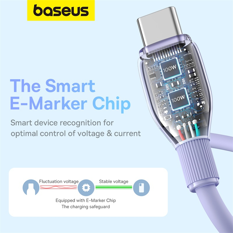 Dây cáp sạc nhanh BASEUS USB C PD 100W thích hợp cho laptop phone 15 - Hình ảnh 4