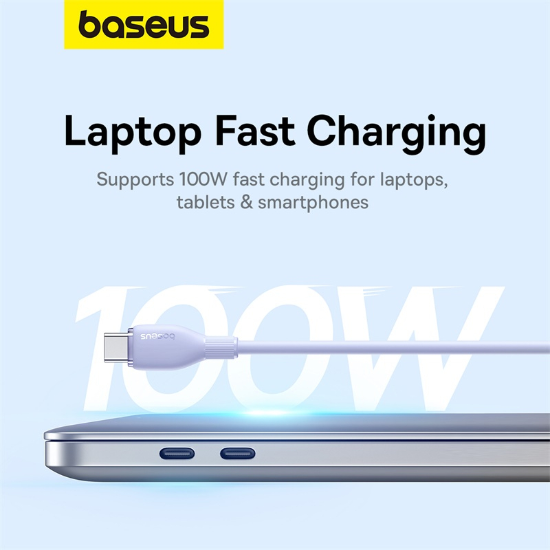 Dây cáp sạc nhanh BASEUS USB C PD 100W thích hợp cho laptop phone 15 - Hình ảnh 3