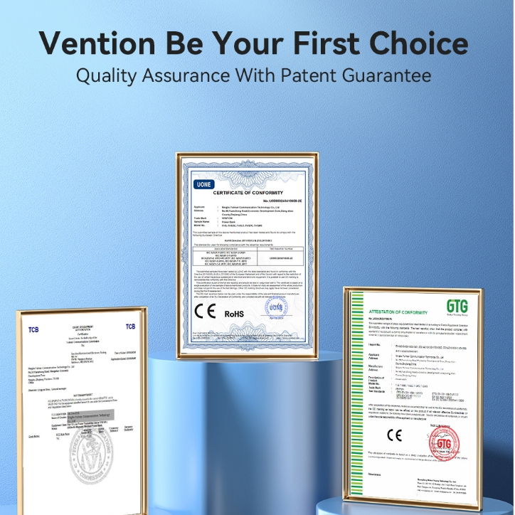 Màn hình LED Vention 4800mAh Ngân hàng điện Loại Lightning có thể gập lại 22,5W cho Ip 16 điện thoại / đồng hồ / tai nghe - Hình ảnh 2