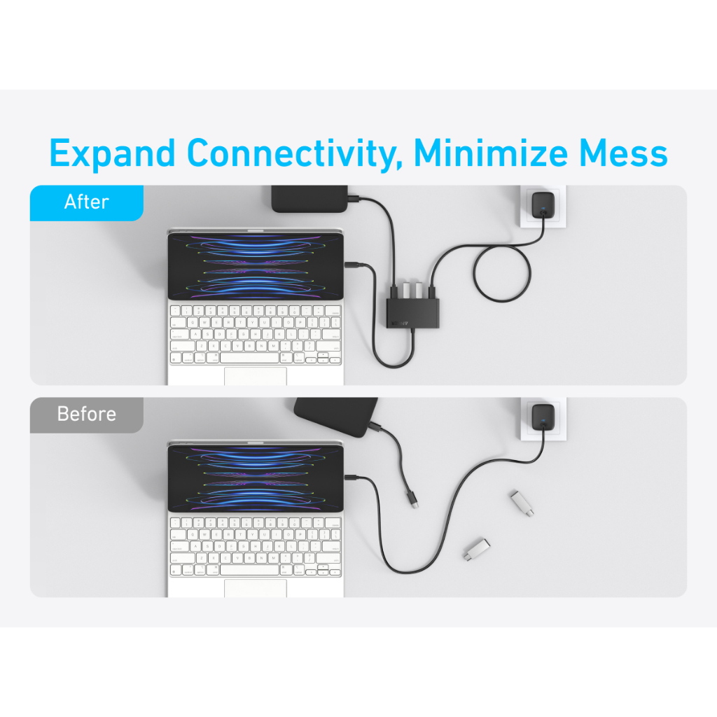 Hub chuyển đổi ANKER 4-in-1 USB C- Sang 4 cổng USB-C - A8340 - Hình ảnh 7