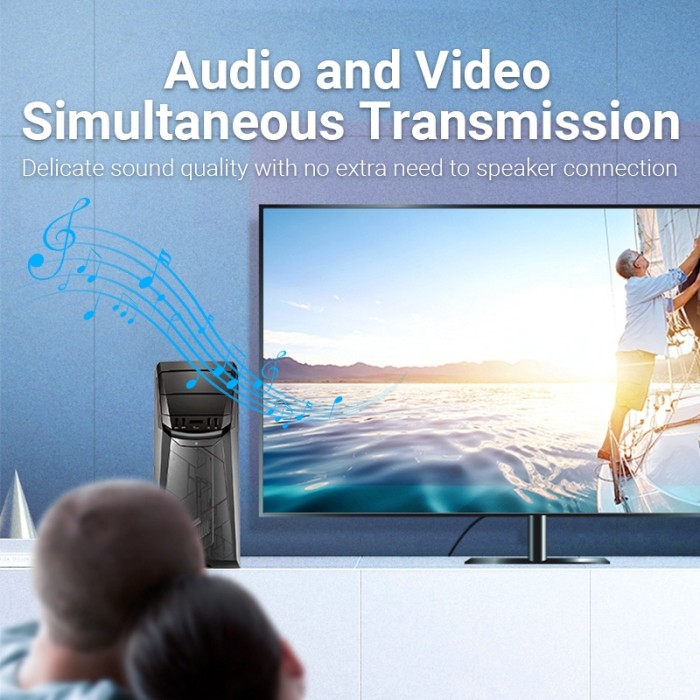 Bộ Chuyển Đổi Vention DP Sang HDMI 1080P 60Hz Cho Máy Tính Xách Tay HDTV Từ Đầu Cắm Sang Lỗ Cắm HDMI Mạ Vàng - Hình ảnh 2