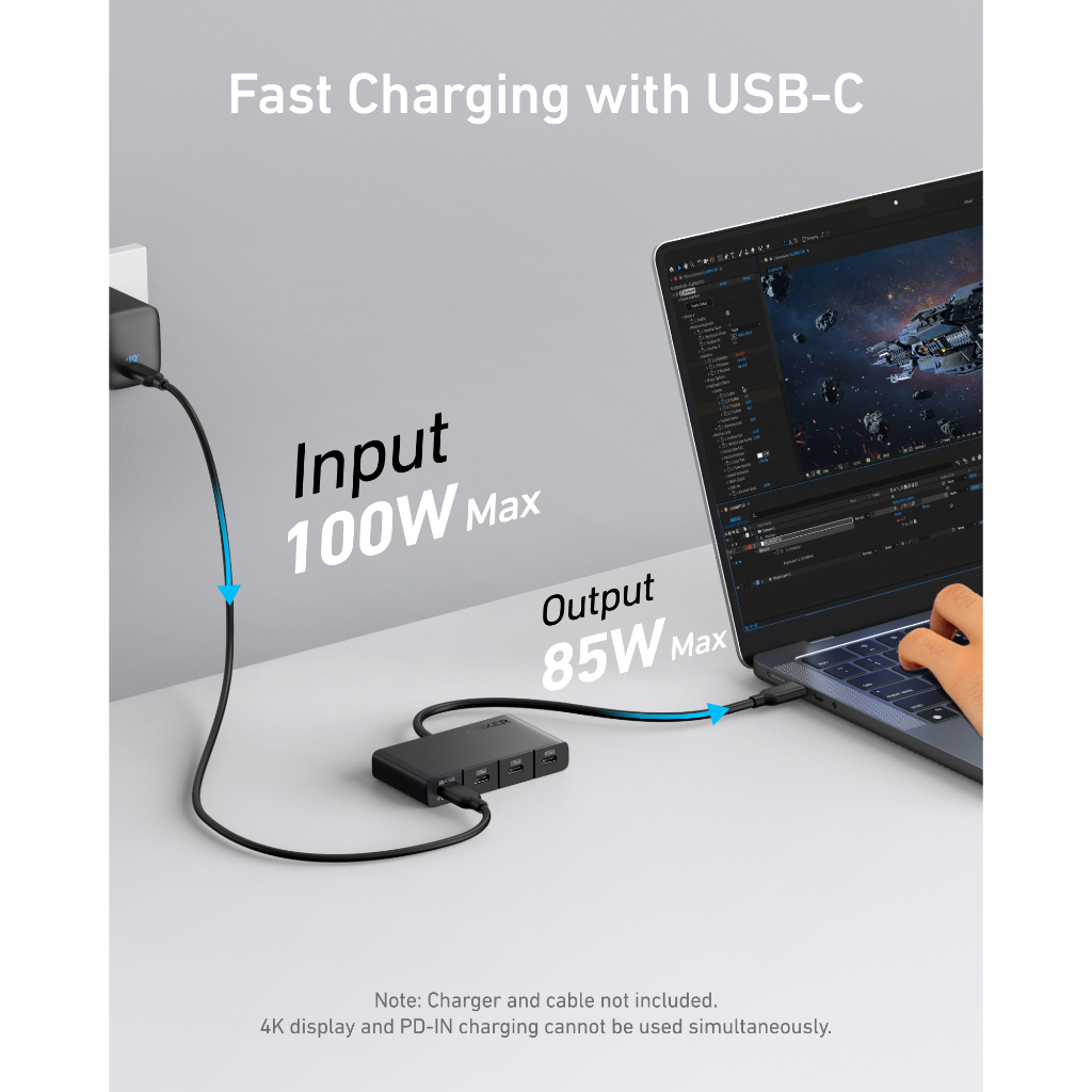 Hub chuyển đổi ANKER 4-in-1 USB C- Sang 4 cổng USB-C - A8340 - Hình ảnh 4