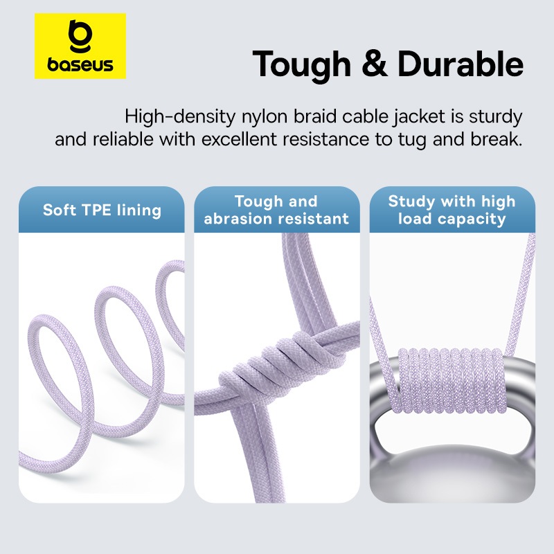 Cáp sạc Baseus Gem USB-C sang USB-C PD 100W Cáp dữ liệu sạc nhanh Thiết kế trong suốt - Hình ảnh 7