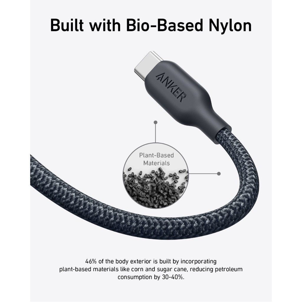 Cáp sạc nhanh & truyền dữ liệu Anker 543 USB-C to USB-C 240W Nylon bọc dù siêu bền - A80E5/A80E6 - Hình ảnh 5