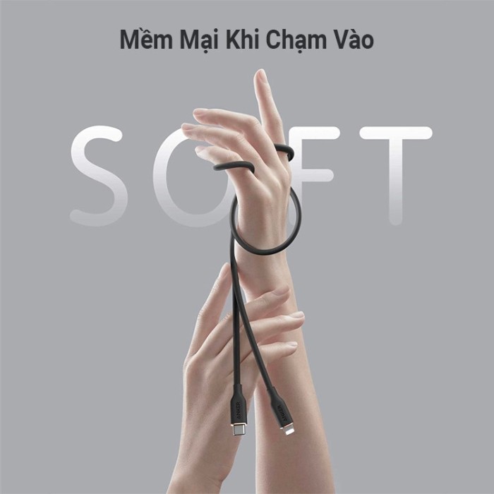 Cáp Sạc Nhanh ANKER 641 PowerLine III Flow USB-C to L - Đạt MFi - Chất liệu Silicone - Cho iPhone 8-14 & iPad - A8662/3