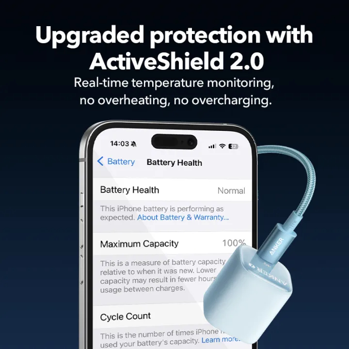 Bộ sạc nhanh Anker Zolo 20W cho iPhone 8 đến iPhone 14 series - Củ 20W 1C & Cáp CtoL đạt chứng chỉ MFi A2699/8+ A80B1/2 - Hình ảnh 3