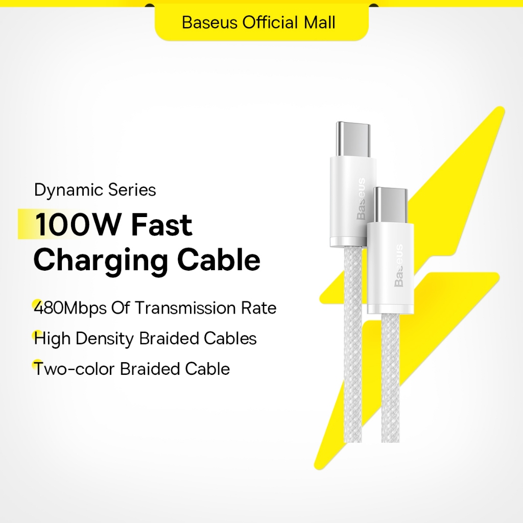 Dây cáp sạc nhanh PD Baseus 100W từ Type-C sang Type-C tiện dụng cho Phone 15 Macbook Pro iPad Xiaomi Samsung