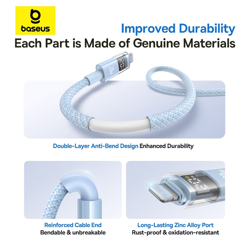 Cáp dữ liệu sạc nhanh Baseus 20W Display 2 - Hình ảnh 4