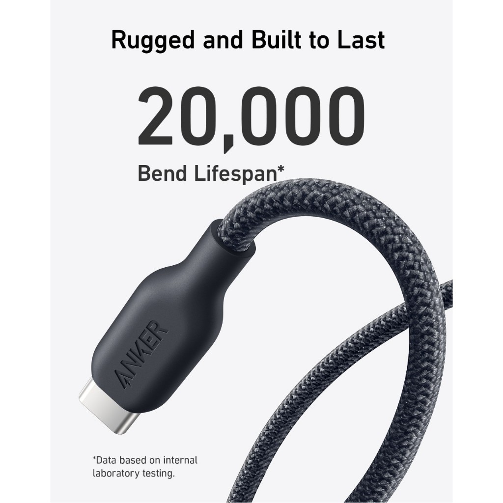 Cáp sạc nhanh & truyền dữ liệu Anker 543 USB-C to USB-C 240W Nylon bọc dù siêu bền - A80E5/A80E6 - Hình ảnh 4