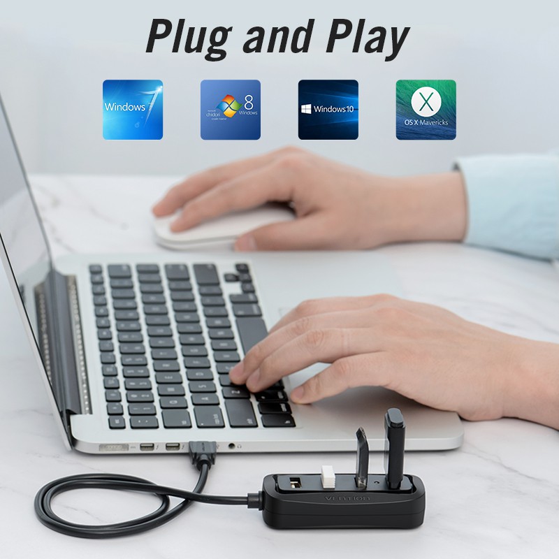 Hub Vention Chia 4 Cổng USB 2.0 Cho Laptop/ Máy Tính/ Huawei Matebook/ HDD - Hình ảnh 7
