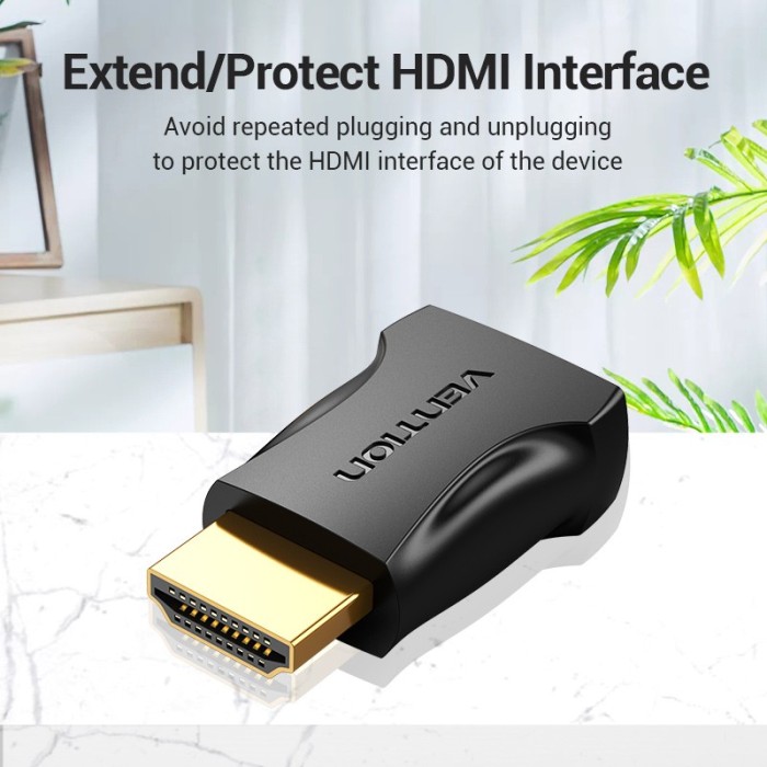 Bộ chuyển đổi HDMI Vention Đầu cắm chuyển đổi 4K 60hz góc 90° cổng đầu cắm sang ổ cắm HDMI cho tivi máy tính xách tay - Hình ảnh 3