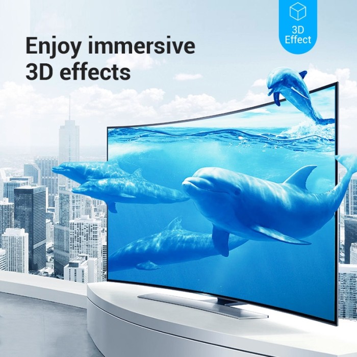Cáp HDMI Vention 4K/60HZ HDMI 2.0 3D dành cho TV LCD/màn hình máy chiếu HD 1080p PS4/3 Xbox/máy tính bàn - Hình ảnh 3