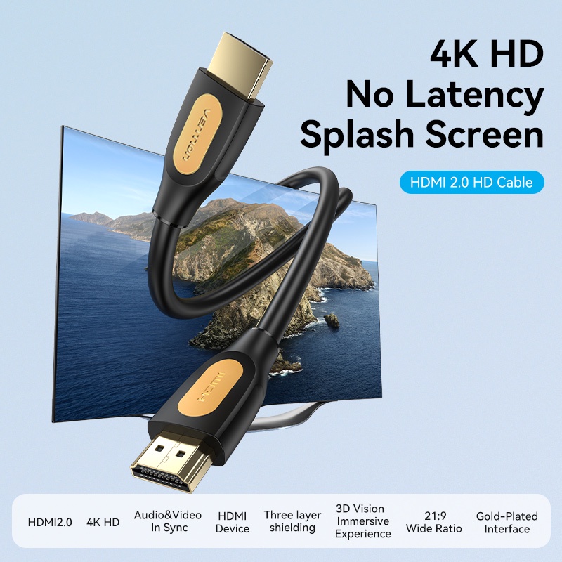 Vention Cáp HDMI Tốc Độ Cao 4K 60Hz 30Hz 18Gbps 3D Cho PS3 / 4 / 4 pro Nintendo Switch TV - Hình ảnh 2