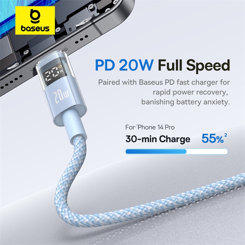 Cáp dữ liệu sạc nhanh Baseus 20W Display 2 - Hình ảnh 3