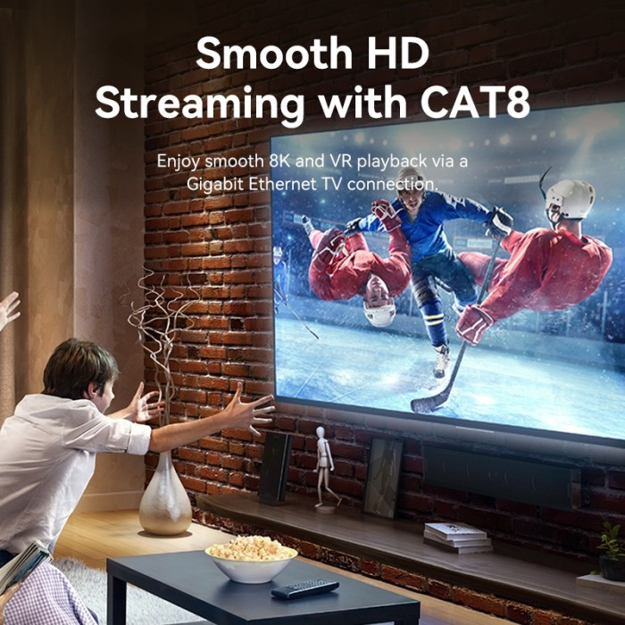 Cáp Cat8 mạng Lan Vention 40Gbps 2000mhz Cat 8 Mạng 360° Có Thể Xoay Cho Laptop PS 4 Rouster RJ45 - Hình ảnh 6