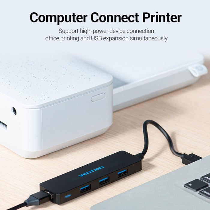Bộ Chia USB Vention USB 3,0 Hub 4 Cổng Tốc Độ Cao 5Gbps Bộ Chia USB Di Động HUB USB Máy In Máy In Tương Thích Với Laptop PS4 - Hình ảnh 4