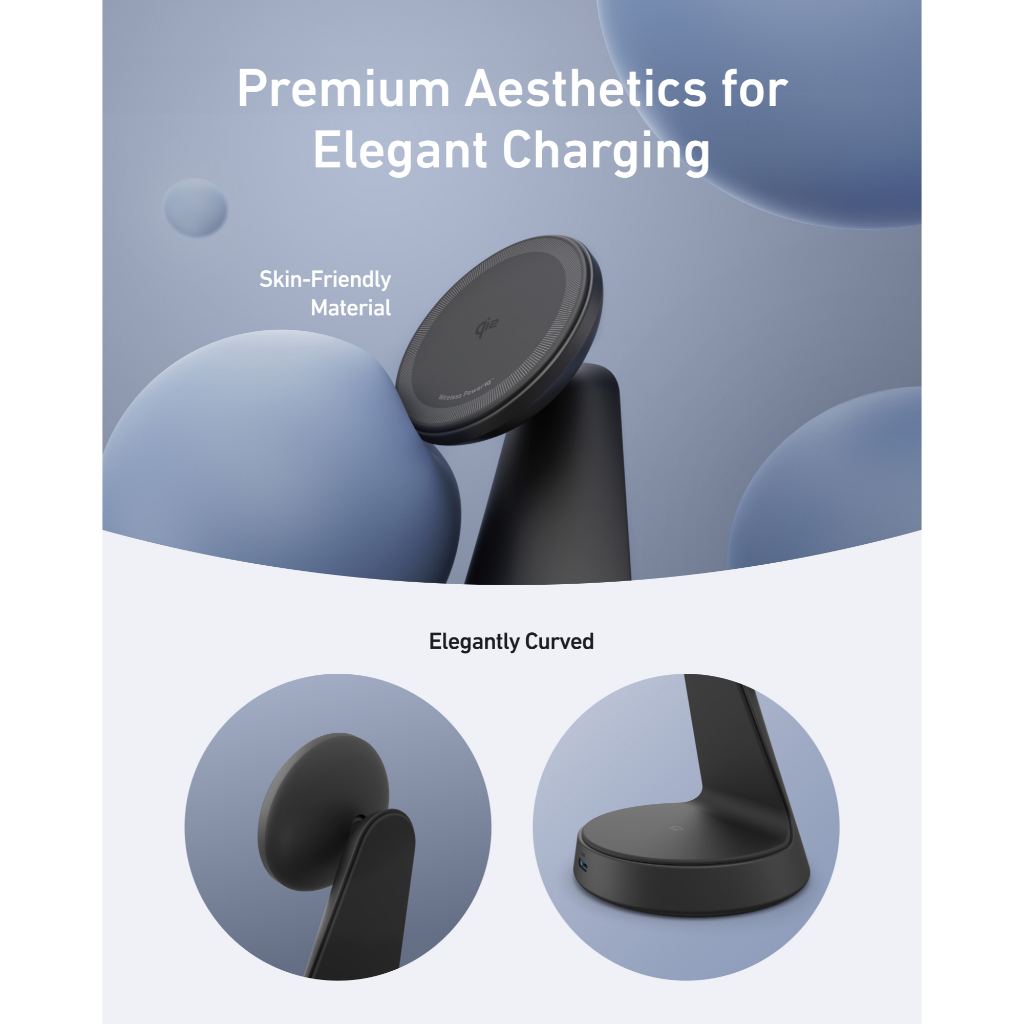 Đế sạc Anker MagGo 1C 15W (2-in-1 Dock Stand, with USB-C cable) - A25M7 - Hình ảnh 2