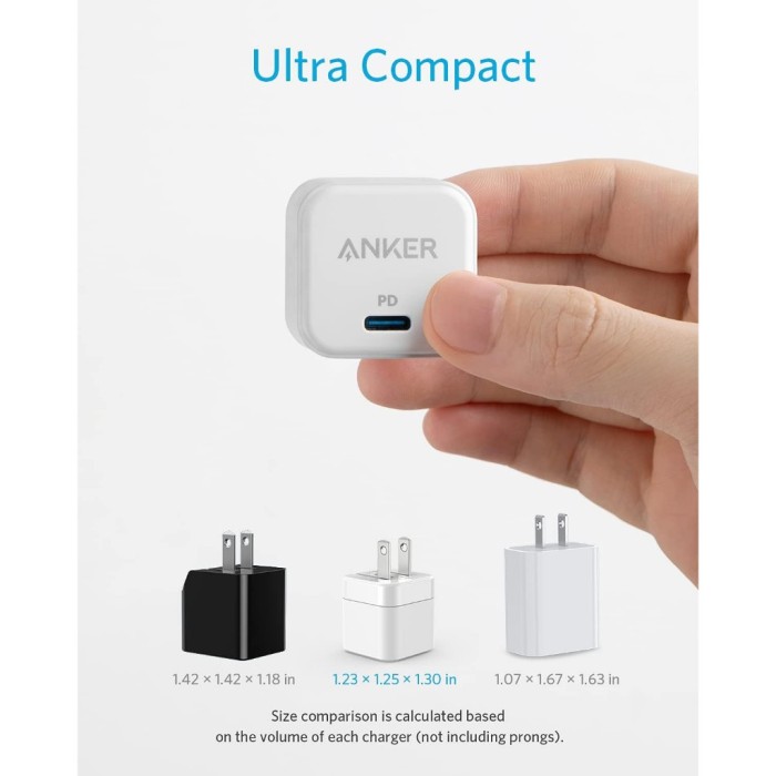 Củ sạc nhanh Anker 20W 312 PowerPort III PD Cube - 1 cổng USB-C - Chân gập nhỏ gọn thích hợp cho iPhone iPad - A2149 - Hình ảnh 3
