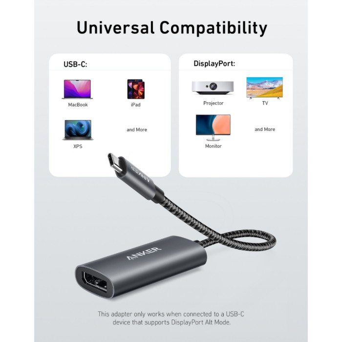 Bộ chuyển đổi Anker 518 USB-C sang DisplayPort- A8318 - Hình ảnh 2