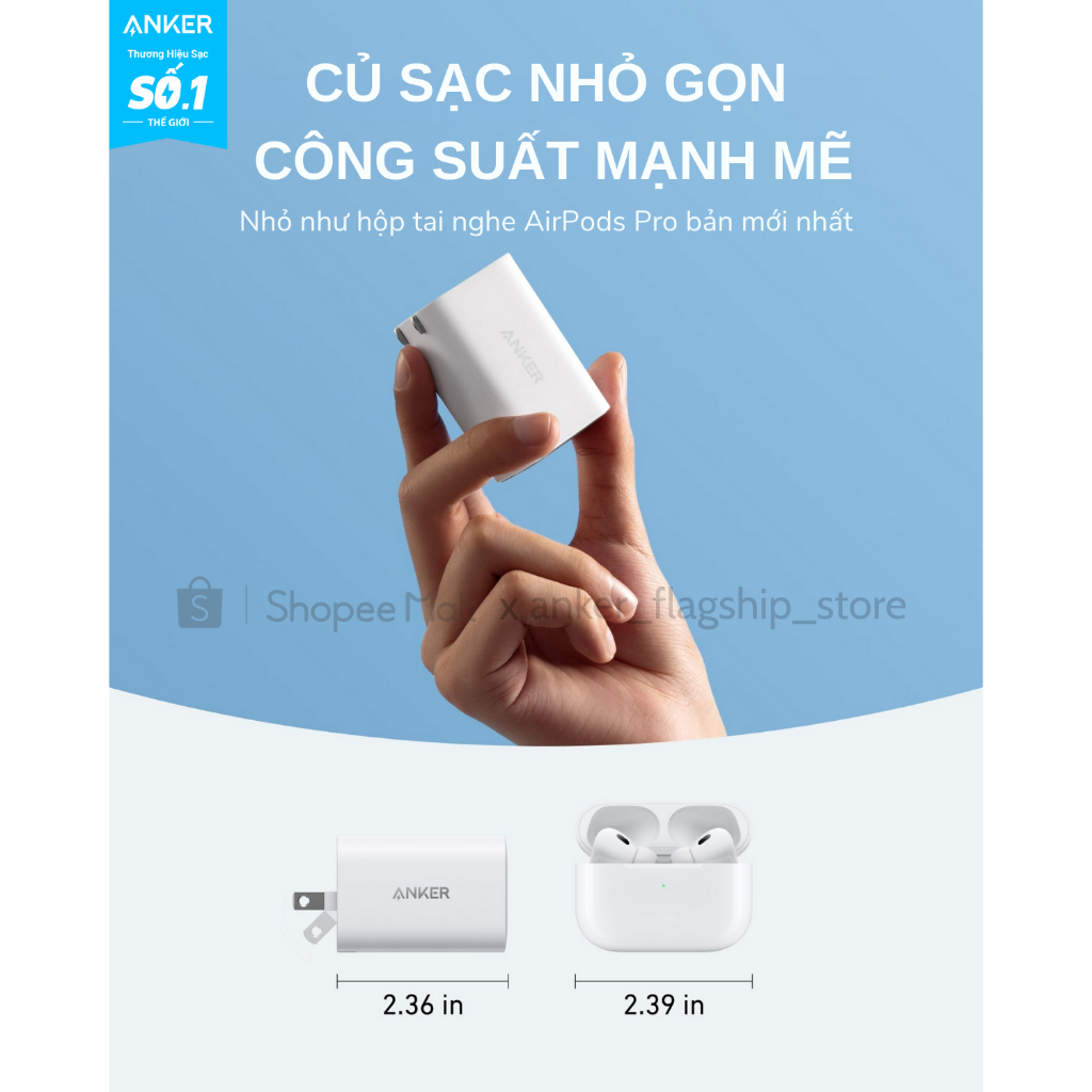 Bộ sạc Anker Nano GaN 100W GaN - 1 cổng USB-C - Kèm Cáp sạc 1.8m USB-C có thể sạc laptop, hỗ trợ PPS 2.0 - B2679 - Hình ảnh 3