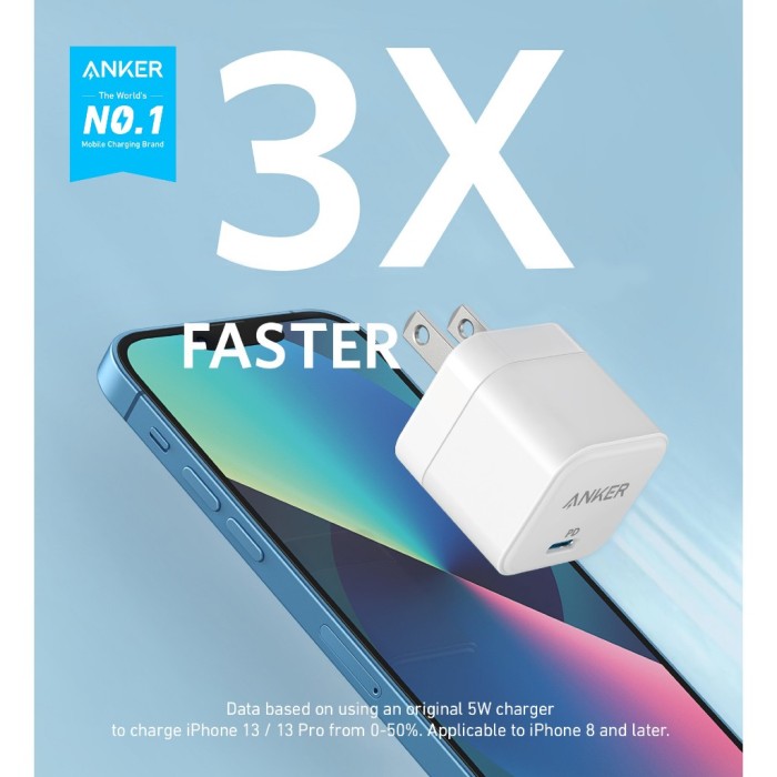 Củ sạc nhanh Anker 20W 312 PowerPort III PD Cube - 1 cổng USB-C - Chân gập nhỏ gọn thích hợp cho iPhone iPad - A2149