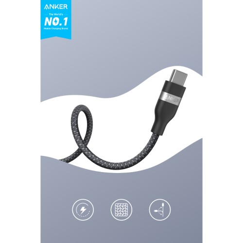 Cáp sạc Anker 240W dây bện Nylon USB-C to USB-C dài 0.9m- A82E2