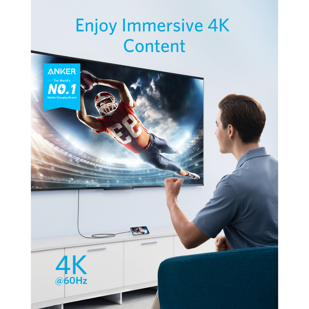 Cáp chuyển đổi Anker USB-C to HDMI dài 1.8m- A8730 - Hình ảnh 6