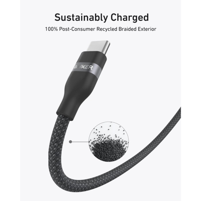 Cáp sạc Anker 240W dây bện Nylon USB-C to USB-C dài 0.9m- A82E2 - Hình ảnh 2